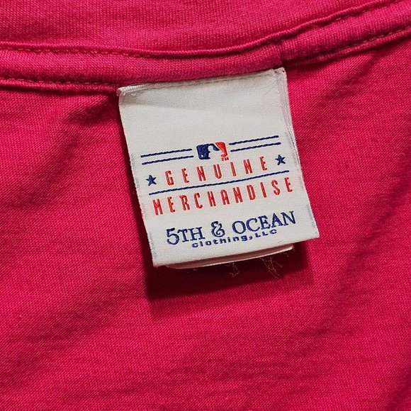 New York Yankees Authentic (5th & Ocean) Bright Pink T-shirt - Size L - Picture 3 of 4
